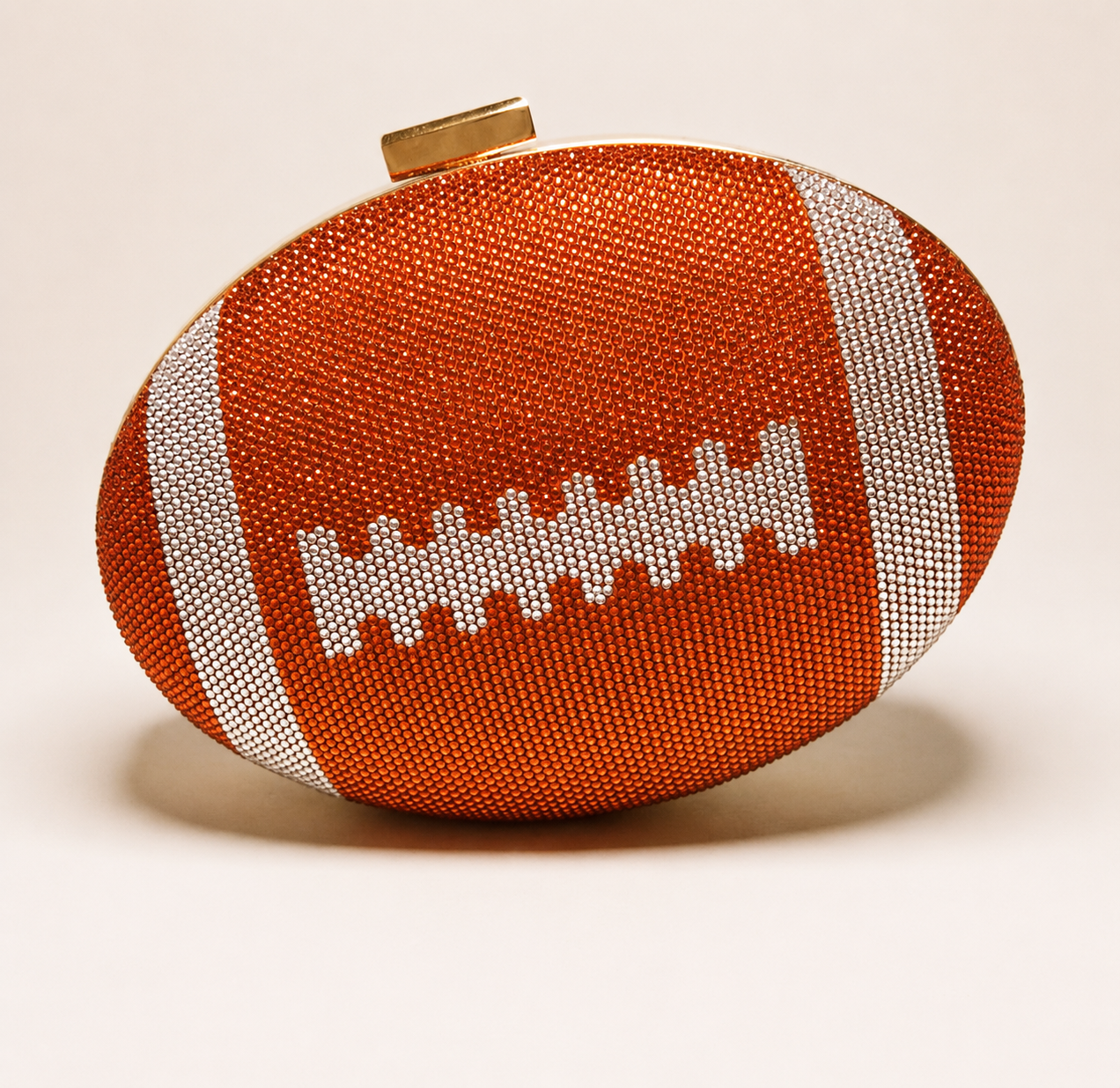 UT Orange crystal football clutch